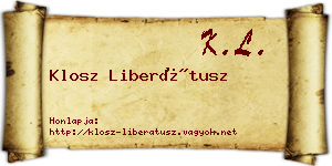 Klosz Liberátusz névjegykártya